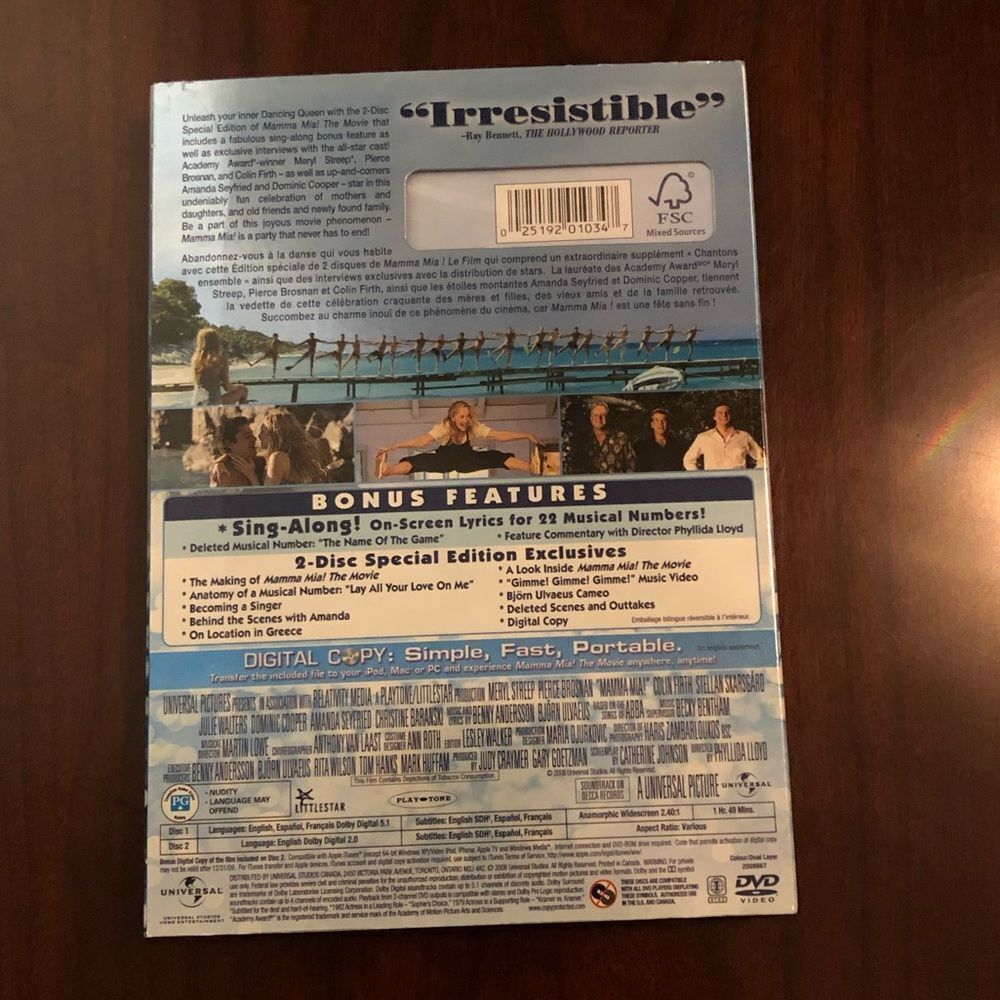 Mamma Mia! DVD 2-Disc Special Sing-Along Edition Wide Screen NWT immacul… - Picture 5 of 5